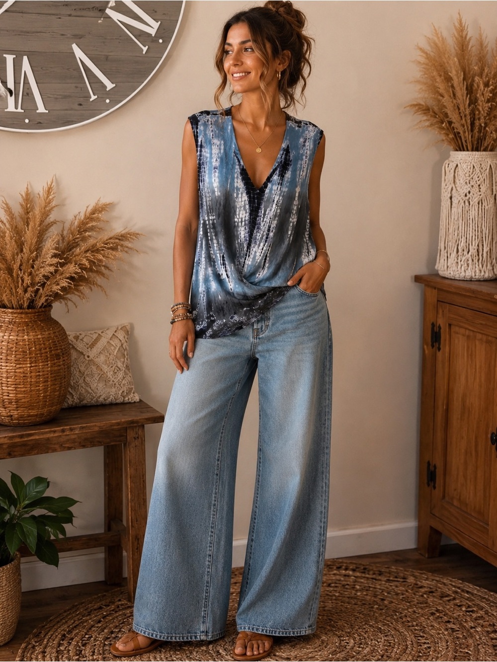 Moon & Sky Tie Dye Top